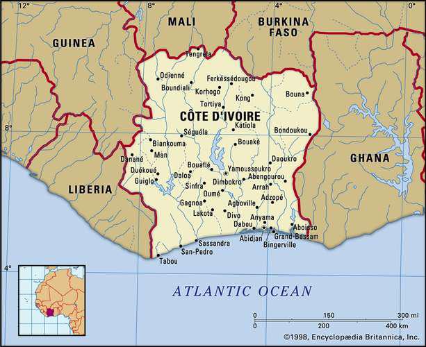 Map of Côte d'Ivoire